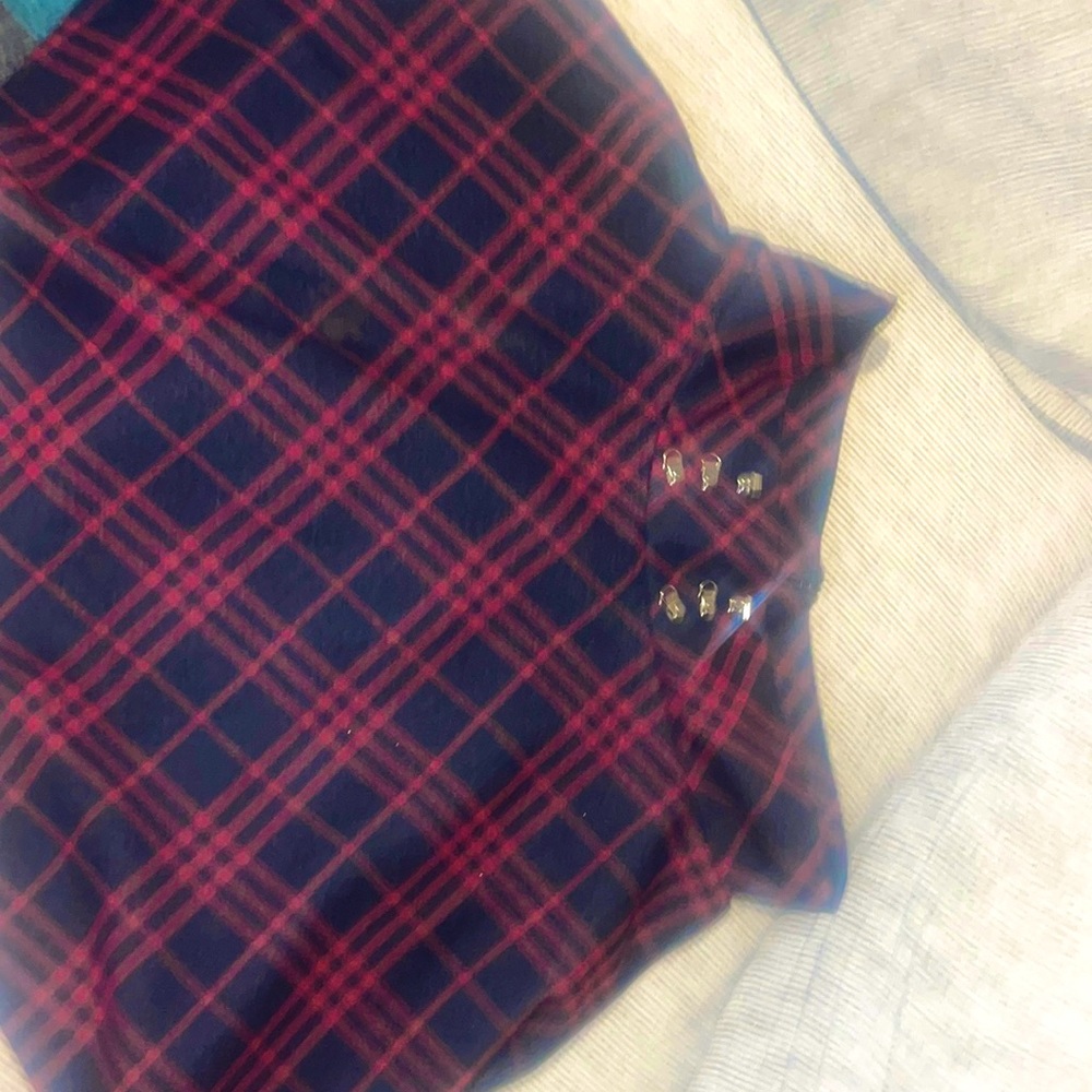 Red and black flannel skirt, size Large